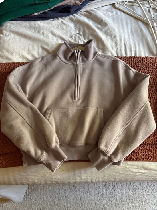 Abercrombie & Fitch Tops - Beige Abercrombie Half-Zip Fleece Pullover